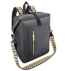 Absolutely Gorgeous Versace Black Bag. Can Be Worn In Two Different Ways, As A Backpack And As A Shoulder Bags. New In Original Packaging. Versace Parfum, Versace Backpack, Versace Perfume, Versace Bag, Versace Gold, Unisex Backpack, Versace Bags, Travel Work, Sports Gym