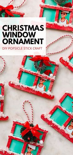 christmas window ornament made from popsicle stick craft