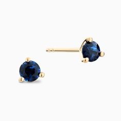 The Ecksand Round Blue Sapphire Stud Earrings shown with  in 14k Yellow Gold Blue Sapphire Studs, Sapphire Stud Earrings, Sapphire Earrings Studs, Sapphire Studs, Jewelry Wedding Rings, Sapphire Earrings, Recycled Gold, Blue Gemstones, Conflict Free Diamonds