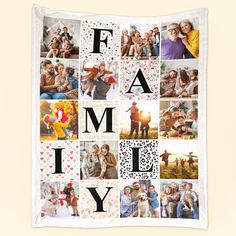 a family photo collage with the word family printed on it