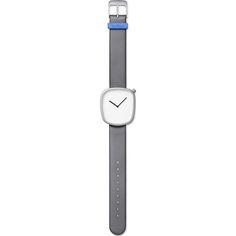 bulbul Pebble 09 Watch | Matte Steel on Grey Italian Leather P09 Modern Everyday Watches, Modern White Leather Watch, Debut Design, Best Designers, Swiss Made, Leather Band, Italian Leather, Arm Band, Copenhagen