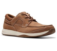 Cruise comfortably in this sporty lace-up boat shoe that ensures traction while you take on everything from backyard barbecues to pierside adventures. From Clarks. Brown Lace-up Boat Shoes For Outdoor, Sporty Lace-up Boat Shoes With Rubber Sole, Casual Moc Toe Walking Shoes For Outdoor Activities, Casual Moc Toe Walking Shoes For Outdoor, Lace-up Boat Shoes For Boating, Sporty Low-top Sneakers For Boating, Casual Lace-up Sneakers For Boating, Sporty Boat Shoes With Round Toe For Boating, Casual Outdoor Boat Shoes With Moc Toe