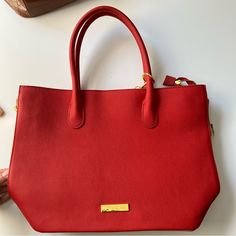 Joy & Iman Red Leather Expandable Tote Bag Purse New Without Tags Lots Of Pockets Could Be Used For A Laptop Bag Or Satchel Lots Of Pockets, Tote Bag Purse, Laptop Bag, Red Leather, Satchel, Bag Lady, Laptop, Purse, Tote Bag