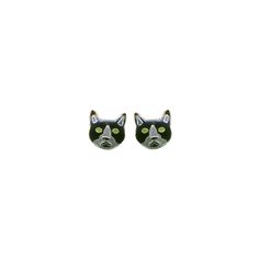 Black Cat Face Posts | Available at Bamboo Jewelry Online for $17! Black Cat Face, Pokemon Jewelry, Bamboo Jewelry, Bamboo Gifts, Cloisonne Jewelry, Cat Face, Jewelry Online, Silver Wire, Gift Boxes