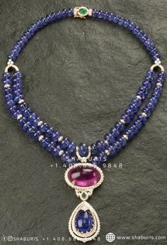 Luxury Gemstone Necklace For Puja, Diamond Ornaments, Silver Market, Tanzanite Necklace, Polki Necklace, Silver Collection, Moissanite Necklace, Diamond Jewelry Necklace, All Gems