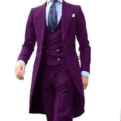 ad eBay - Long Coat Chinese Red Men Suits Gentle Blazer 3 Pieces (Jacket+Vest+Pants) - Buy Now, click the link (eBay) Purple Three-piece Business Suit With Notch Lapel, Hp Oc, Blazers Men, Jacket Vest, Saint James, Suit Separates, Blazers For Men, Long Coat, Suits You