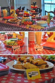 mickey mouse birthday party food and decorations