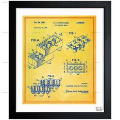 an old blueprinted drawing of a lego toy box with instructions for the parts