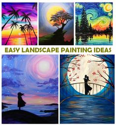 easy landscape painting ideas for beginners