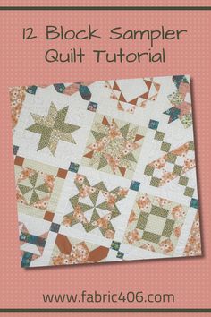 an image of a quilt with the title 12 block sampleer quilt