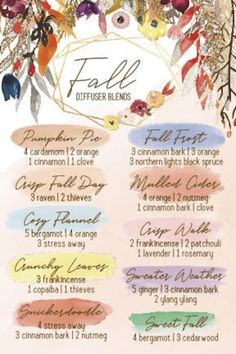 Fall Diffuser Recipe Card - Etsy Lilin Aroma, Fall Essential Oils, Fall Diffuser Blends, Young Living Essential Oils Recipes