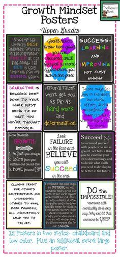 the growth minds poster for teachers to use in their homeschool class or classroom