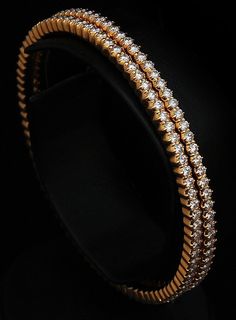 White Stone Bangles Gold, Stone Bangles Gold, White Stone Bangles, Vummidi Bangaru Jewellers, Stone Bangles, Bangles Gold