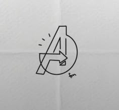 an arrow is drawn on the side of a piece of paper