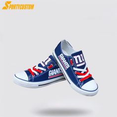 NFL New York Giants Low Top Canvas Shoes Sport Sneakers Walk The Talk Of Team Pride With Every Step the ultimate footwear for football enthusiasts. These stylish and versatile shoes are designed with the iconic NFL team logos and colors, allowing you to proudly represent your favorite team wherever you go. The low top design [...] Custom Logo Sneakers For Streetwear And Sports Season, Sporty Sneakers With Custom Logo For Sports, Sporty Sneakers With Logo Print For Sports Events, Collegiate Low-top Sneakers For Game Day, Custom Logo Low-top Sneakers For Sports, Low-top Sneakers With Custom Logo For Sports, Game Day Sporty Sneakers With Round Toe, Team Sneakers For Game Day, Sporty Round Toe Sneakers For Game Day