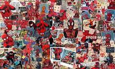 a collage of spider - man stickers and decals is shown in this image