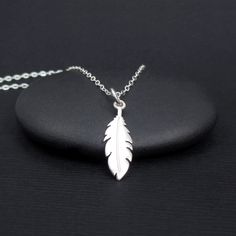 DAINTY FEATHER NECKLACE STERLING SILVER 925 1 Silver Feathered Sterling Silver Necklaces, Silver Sterling Silver Necklaces With Feathers, Feather Necklace, Feather Charms, Silver Feather, Moon Flower, Feather Necklaces, Beautiful Necklace, Necklace Sterling Silver