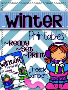 winter printables for reading and writing with the words ready set, printable