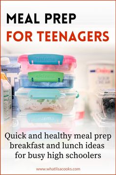 the meal prep for teenagers with text overlay