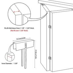 a drawing of a refrigerator with measurements for the door