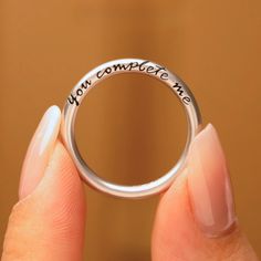 Transform your unique handwriting/signature/message into a cherished keepsake ring, ideal for gifting to a cherished family member, friend, or even as a special treat for yourself. 💍💍 CUSTOM HANDWRITING ENGRAVED RING 💍💍 ◗ Dimensions: 2mm Height ◗ Finish: 999 Sterling Silver ◗Personalization: Customize the design with your own handwritten message. ❓❓HOW TO ORDER❓❓ ---------------------------------------------- ◗ Simply use the "Message" button to send us your handwriting/signature/message eit Inspirational Silver Rings For Anniversary, Engraved Text Anniversary Rings, Inspirational Hand-stamped Rings For Gifts, Meaningful Engraved Round Ring For Promise, Meaningful Engraved Promise Ring With Engraving Option, Meaningful Engraved Promise Ring, Meaningful Promise Ring With Engraving Option, Engraved Sterling Silver Rings For Anniversary, Inspirational Engraved Jewelry For Anniversary