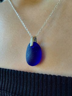 Beautiful, rare, cobalt blue seaglass on a sterling silver bail and chain. Handmade by me The seaglass is hand collected from a beach in Devon. Each piece of seaglass that gets washed up on the shore is unique therefore it creates a one of a kind piece of jewellery to be treasured. Seaglass length approx: 1.7cm Thank you for visiting my shop Blue Sea Glass Necklaces For Jewelry Making, Blue Recycled Glass Pendant Necklace, Ocean-inspired Blue Sea Glass Necklaces, Blue Sea Glass Jewelry Gift, Blue Nickel Free Necklace With Recycled Glass, Blue Sea Glass Jewelry As A Gift, Blue Recycled Glass Nickel-free Necklace, Blue Recycled Glass Jewelry With Ocean-inspired Style, Blue Recycled Glass Jewelry, Ocean-inspired