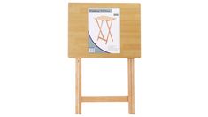 a wooden easel with a magazine rack on it's back and an advertise