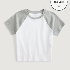 Please See Attached Pictures For Description And Fit Color Is White/Heather Grey Size Is M Short (Cropped) Raglan Top, Orange Shirt, Jumping Beans, Raglan Tee, Hollister Tops, Baby Tee, Sporty Style, Infant Tees, Outfits For Teens