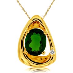 Royal 14K Yellow Gold Russalite & Diamond Oval Pendant - 2.00 Carat Russalite, 0.02 Carat Diamond Luxury Metal Jewelry With Oval Pendant, Diamond Birthstone, Yellow Gold Jewelry, Elegant Pendant, Royal Jewelry, Statement Pendant, Oval Pendant, Oval Diamond, Diamond Pendant