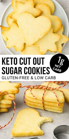 keto cut out sugar cookies with text overlay