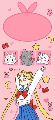 Sailor Moon Lockscreen Aesthetic, Girly Wallpaper Iphone Aesthetic, Sailor Moon Wallpaper Iphone, Sailor Moon Lockscreen, Naruto Lockscreen, Cute Lockscreens Iphone, Kawaii Iphone Wallpaper, Pink Kawaii Wallpaper, Pink Anime Wallpaper