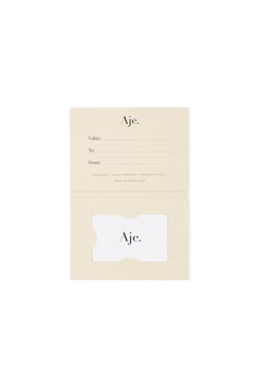 a piece of paper with the word aff on it and an envelope in front