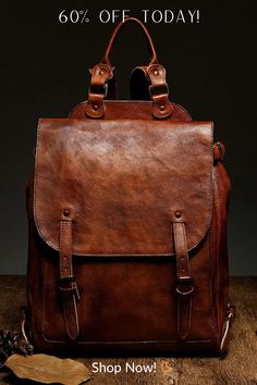 Crafted for the modern man, this Retro Genuine Leather Casual Business Men's Backpack offers both style and durability. Made from top-layer cowhide, it features a vegetable tanned leather design that is both spacious and portable. Perfect for travel or daily use, this backpack is sure to elevate any outfit. Rectangular Vegetable Tanned Leather Backpack For Travel, Vegetable Tanned Leather Travel Backpack, Vegetable Tanned Leather Backpack For Travel, Leather Backed Backpack For Everyday Use, Large Capacity Leather Business Backpack, Rugged Brown Leather Backpack For Travel, Brown Vegetable Tanned Leather Backpack For Travel, Classic Leather Backpack With Large Capacity, Large Capacity Leather Backpack In Brown