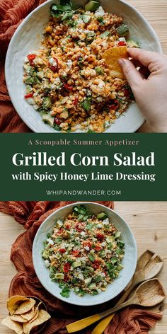 grilled corn salad with spicy honey lime dressing