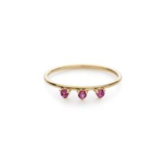 Lily ring (ruby) Three Stone Ruby Ring In 14k Yellow Gold, 14k Yellow Gold Three Stone Ruby Ring, 14k Yellow Gold Three-stone Ruby Ring, 14k Gold Three Stone Ruby Ring Fine Jewelry, 14k Gold Three Stone Ruby Promise Ring, Lily Ring, Ring Ruby, Ruby Stone, Fall Jewelry