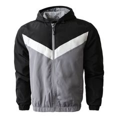 Mens Hooded Two Tone Windbreaker Jacket. This lightweight windbreaker zip up jacket is an everyday favorite thanks to its stylish, and comfortable take on protecting you from the wind, cold, and wet weather. Size: S.  Color: Black.  Gender: male.  Age Group: adult. Sporty Gray Windbreaker With Double-lined Hood, Functional Black Windbreaker With Double-lined Hood, Black Windbreaker With Double-lined Hood For Cold Weather, Nylon Windbreaker With Double-lined Hood For Sports, Nylon Windbreaker With Double-lined Hood, Wet Weather, Mens Hooded, Windbreaker Jacket, Outerwear Jackets