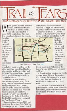 an article from the trail of tears magazine