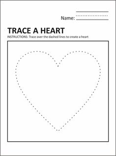 trace a heart worksheet