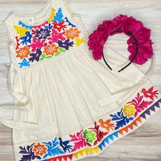 Mexican Girl Dress Jalapa – Camelia Mexican Boutique Mexican Girl Dress, Mexican Boutique, Girl Mexican, Mexican Dress, Colorful Embroidery, Mexican Girl, Mexican Dresses, Dress For Girls, Skirt And Blouse