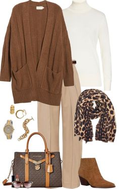 Soft Natural Outfits, Brown Cardigan Outfit, Natural Outfits, Clothes For Women Over 50, Outfits For Women