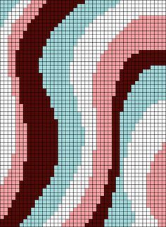 a cross stitch pattern that looks like an image of a pink and white circle with red circles