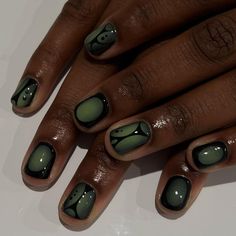 Alien Nails, Mens Nails, Hippie Nails, Punk Nails, Airbrush Nails, Hard Nails, Gel Mani, Grunge Nails, Green Nail