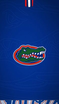 the university of florida logo is shown on a blue background