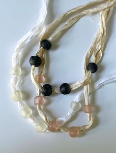 Jane Birkin Style, Cowgirl Necklaces, Czech Jewelry, Sari Ribbon, Silk Necklace, Necklace Bead, Ribbon Necklace, Jewelry Accessories Ideas, Silk Sari