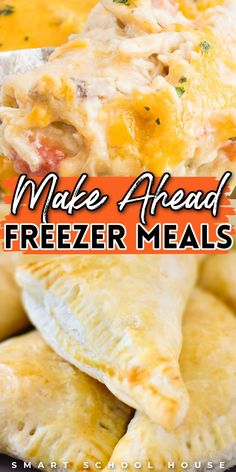 make ahead freezer meals with text overlay