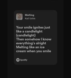 Melting by Kalis Uchis spotify lyrics Melting Song Lyrics, Melting Spotify, Melting Kali Uchis Aesthetic, Melting By Kali Uchis, Melting Lyrics, Kali Uchis Lyrics, Lyrics Spotify, Lyrics Song