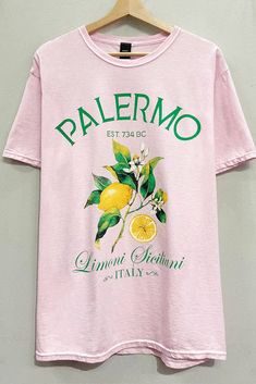 Get ready to feel the Sicilian sunshine with our Palermo Limoni Italy Tee. Made from soft, garment-dyed fabric, this short sleeve oversized graphic tee features a playful print that will transport you to the streets of Italy (limoncello not included). Ciao, bella! Streets Of Italy, Suits Outfits, Italy Shirt, Palermo Italy, Italy Street, Say What You Mean, Sweat Suits, Men Stuff, Oversized Graphic Tee