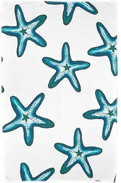 blue and white starfishs on a white background