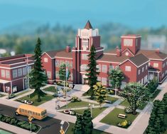 Here is a recreation of Blackwell Academy from Life is Strange on the Sims 4. No CC was used. Fully functional! Life Is Strange Blackwell Academy, Sims 4 Lot No Cc, Sims 4 Houses Realistic, Sims 4 School Build, Sims 4 Copperdale Build, L0lkhalia Sims 4, College Sims 4, Copperdale Sims 4, Sims 4 Community Lots No Cc