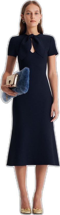 Blue Luxury Midi Dress For Formal Occasions, Luxury Blue Midi Dress For Formal Occasions, Chic Navy Party Midi Dress, Chic Navy Midi Party Dress, Chic Navy Midi Dress For Party, Navy Midi Dress For Cocktail, Elegant Navy Party Dress, Elegant Navy Dress For Party, Chic Navy Evening Dress